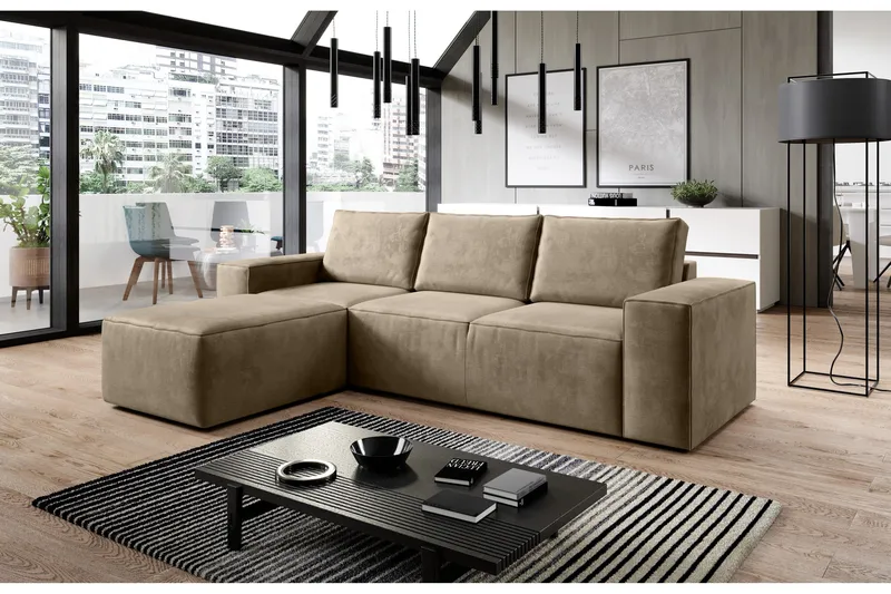 Kamli Bäddsoffa m. Divan med Förvaring - Brun - Möbler - Vardagsrum - Bäddsoffor - Bäddsoffa divan