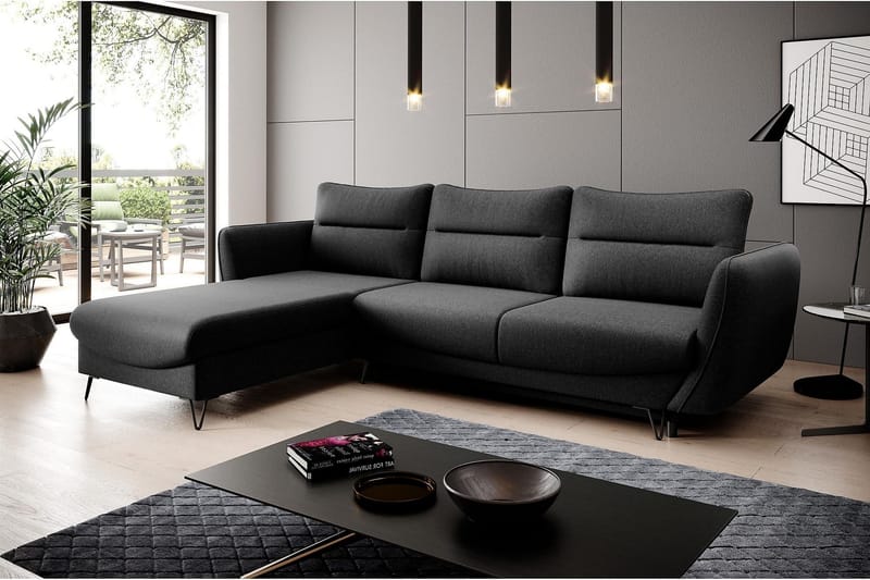 Lence Bäddsoffa m. Divan Förvaring - Svart - Möbler - Vardagsrum - Bäddsoffor - Bäddsoffa divan