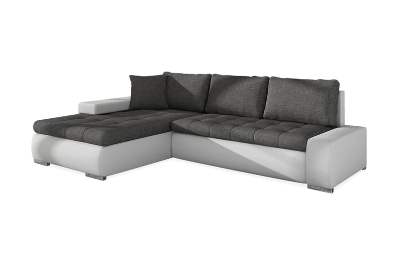 LEUAN Divanbäddsoffa 265x185x85 cm - Grå/Vit - Bäddsoffor - Bäddsoffa divan