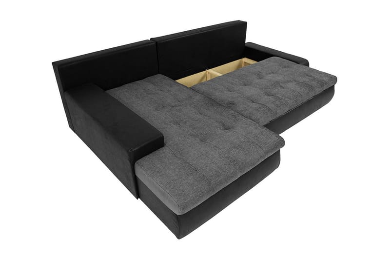 LEUAN Divanbäddsoffa 265x185x85 cm - Grå/Vit - Bäddsoffor - Bäddsoffa divan