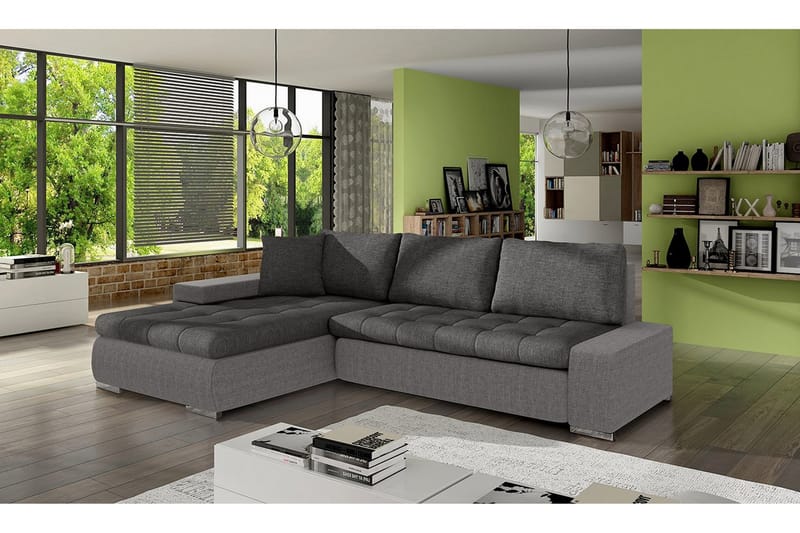 LEUAN Divanbäddsoffa 265x185x85 cm Universal - Grå - Möbler - Vardagsrum - Bäddsoffor - Bäddsoffa divan