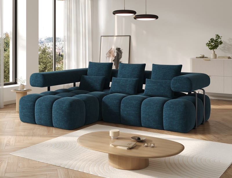 Levvi 3-sits Bubblig Bäddsoffa med Divan Vänster - Manhattan 40 - Möbler - Vardagsrum - Bäddsoffor - Bäddsoffa divan