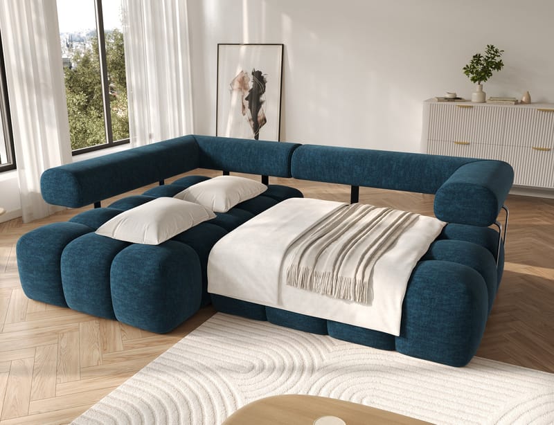 Levvi 3-sits Bubblig Bäddsoffa med Divan Vänster - Manhattan 40 - Möbler - Vardagsrum - Bäddsoffor - Bäddsoffa divan