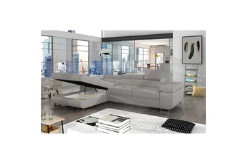 Sektionssoffa Eltap Armando 289x85x203 cm - Jarell 03, Ljusgrå, Vänster - M öbler - Vardagsrum - Bäddsoffor - Bäddsoffa divan