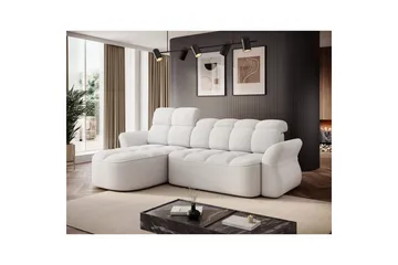 Sektionssoffa Eltap Beneth 301x115x185 cm - Paolli 01 Vit, Vänster - Möbler - Vardagsrum - Bäddsoffor - Bäddsoffa divan