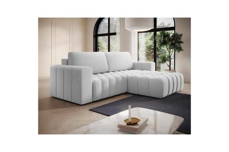 Sektionssoffa Eltap Bonett 250x175x92 cm - Solar 01, Vit, Höger - Möbler - Vardagsrum - Bäddsoffor - Bäddsoffa divan