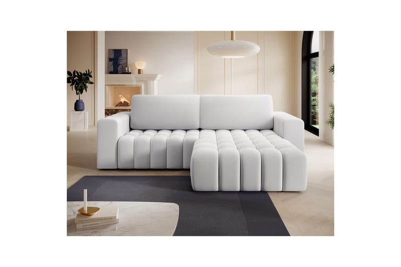 Sektionssoffa Eltap Bonett 250x175x92 cm - Solar 01, Vit, Höger - Möbler - Vardagsrum - Bäddsoffor - Bäddsoffa divan
