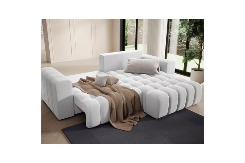 Sektionssoffa Eltap Bonett 250x175x92 cm - Solar 01, Vit, Höger - Möbler - Vardagsrum - Bäddsoffor - Bäddsoffa divan