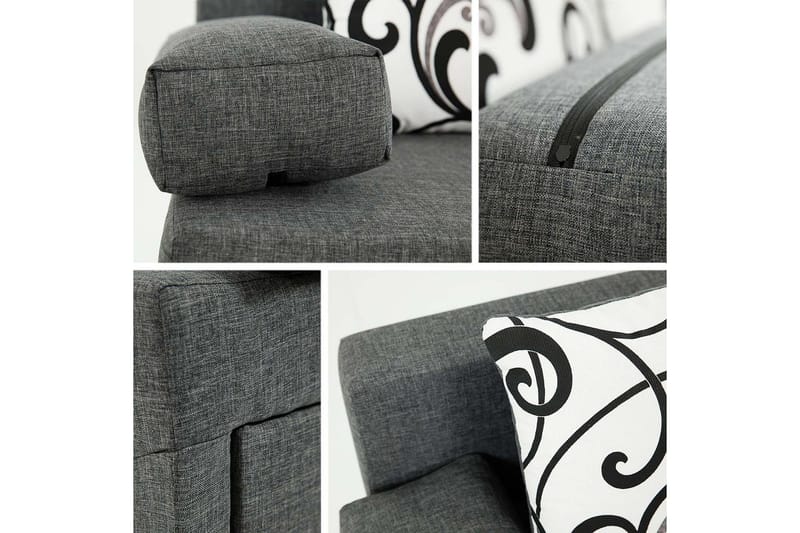 Skatteg Bäddsoffa med Sittpuff - Svart|Grå - Möbler - Vardagsrum - Bäddsoffor - Bäddsoffa divan