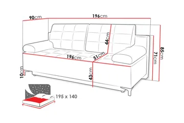 Bäddsoffa FABIO - Beige - Möbler - Vardagsrum - Bäddsoffor
