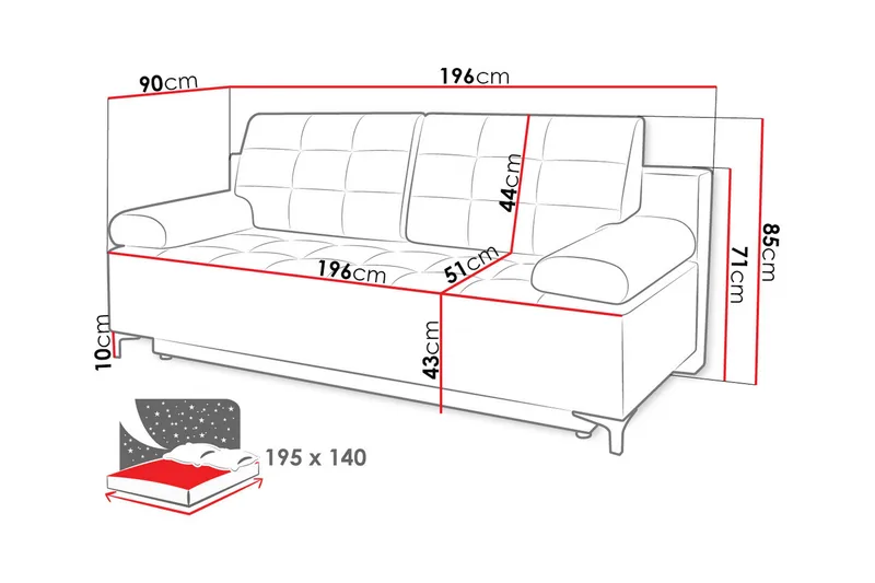 Bäddsoffa FABIO - Beige - Möbler - Vardagsrum - Bäddsoffor