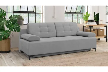 Bäddsoffa FABIO LED-belysning - Grå - Möbler - Vardagsrum - Bäddsoffor
