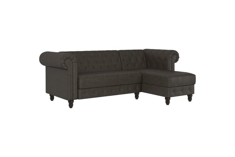 Bäddsoffa Felix 241x154x83 cm, Antracit, Mikrofiber/Trä/Metall - 241x154x83 cm, Antracit, Mikrofiber/Trä/Metall - Möbler - Vardagsrum - Bäddsoffor