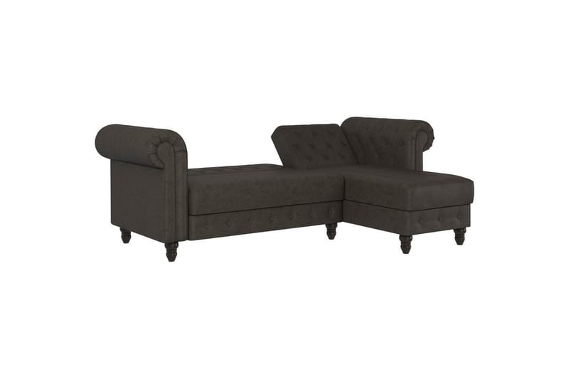 Bäddsoffa Felix 241x154x83 cm, Antracit, Mikrofiber/Trä/Metall - 241x154x83 cm, Antracit, Mikrofiber/Trä/Metall - Möbler - Vardagsrum - Bäddsoffor