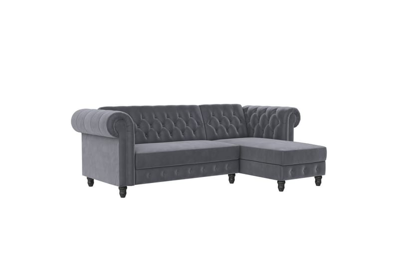 Bäddsoffa Felix 241x154x83 cm, Antracit, Sammet - 241x154x83 cm, Antracit, Sammet - Möbler - Vardagsrum - Bäddsoffor