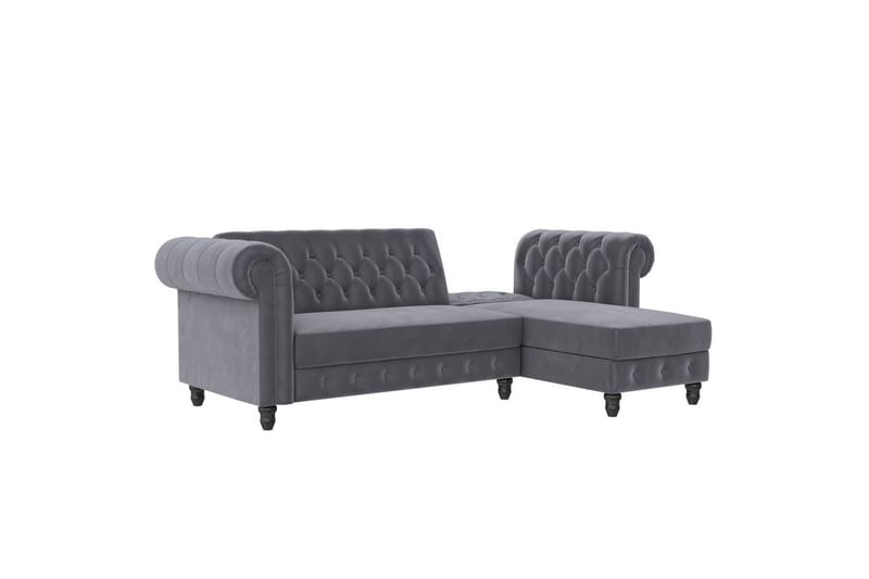 Bäddsoffa Felix 241x154x83 cm, Antracit, Sammet - 241x154x83 cm, Antracit, Sammet - Möbler - Vardagsrum - Bäddsoffor