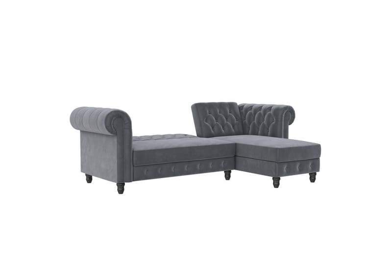 Bäddsoffa Felix 241x154x83 cm, Antracit, Sammet - 241x154x83 cm, Antracit, Sammet - Möbler - Vardagsrum - Bäddsoffor
