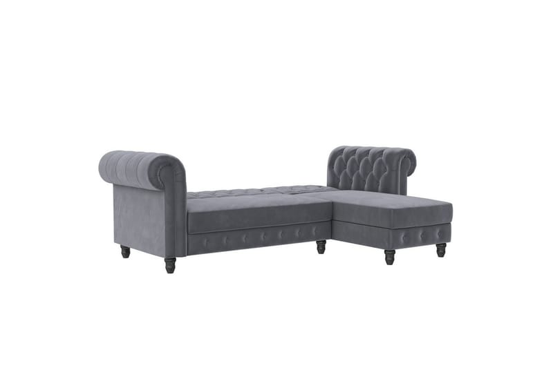 B�äddsoffa Felix 241x154x83 cm, Antracit, Sammet - 241x154x83 cm, Antracit, Sammet - Möbler - Vardagsrum - Bäddsoffor