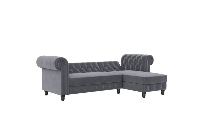 Bäddsoffa Felix 241x154x83 cm, Antracit, Sammet - 241x154x83 cm, Antracit, Sammet - Möbler - Vardagsrum - Bäddsoffor