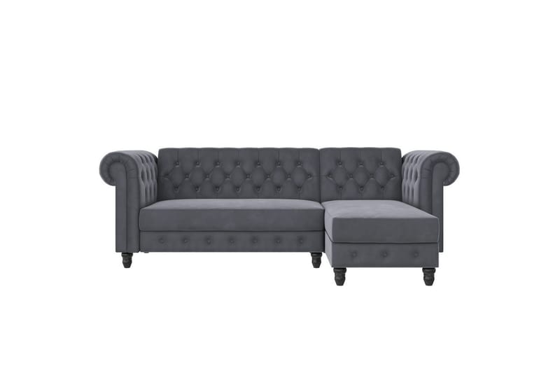 Bäddsoffa Felix 241x154x83 cm, Antracit, Sammet - 241x154x83 cm, Antracit, Sammet - Möbler - Vardagsrum - Bäddsoffor
