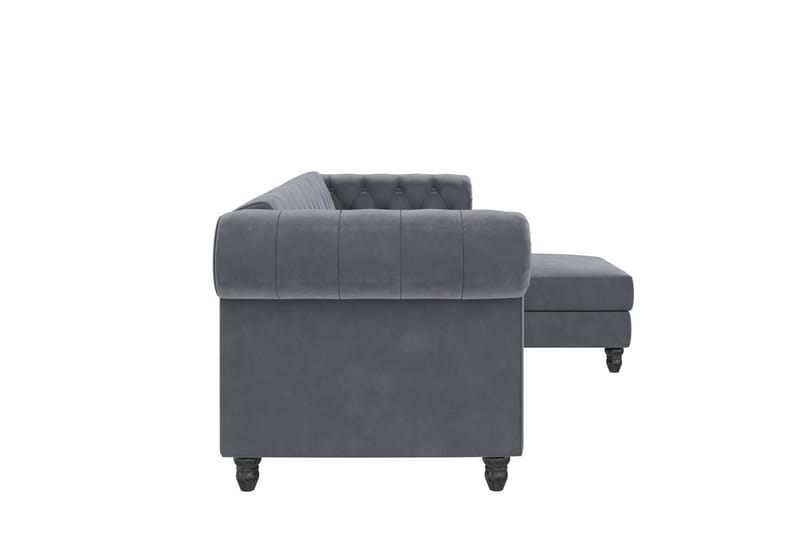 Bäddsoffa Felix 241x154x83 cm, Antracit, Sammet - 241x154x83 cm, Antracit, Sammet - Möbler - Vardagsrum - Bäddsoffor