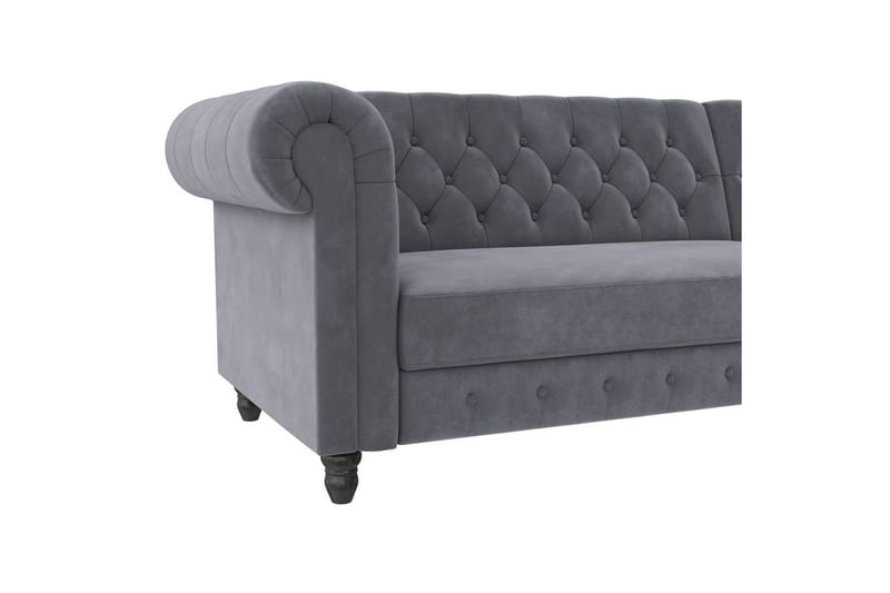 Bäddsoffa Felix 241x154x83 cm, Antracit, Sammet - 241x154x83 cm, Antracit, Sammet - Möbler - Vardagsrum - Bäddsoffor