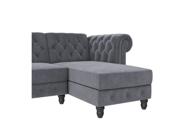 Bäddsoffa Felix 241x154x83 cm, Antracit, Sammet - 241x154x83 cm, Antracit, Sammet - Möbler - Vardagsrum - Bäddsoffor