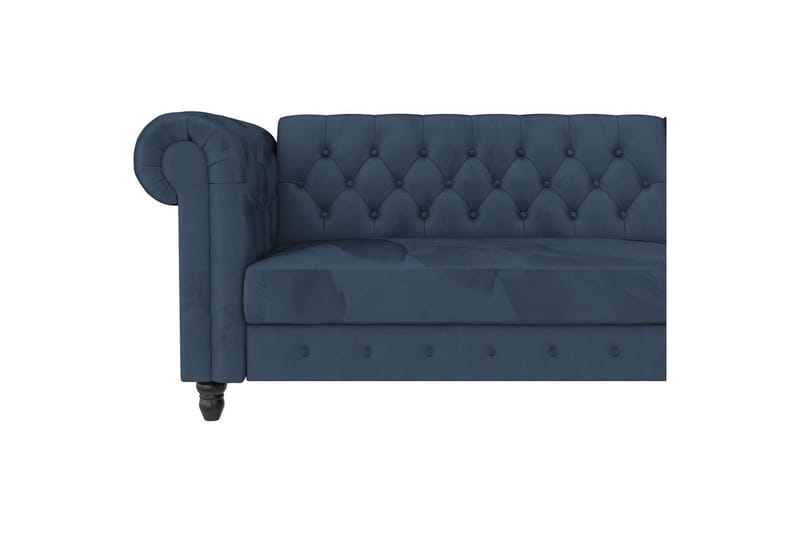 Bäddsoffa Felix 241x154x83 cm, Blå, Sammet/Trä/Metall - 241x154x83 cm, Blå, Sammet/Trä/Metall - Möbler - Vardagsrum - Bäddsoffor