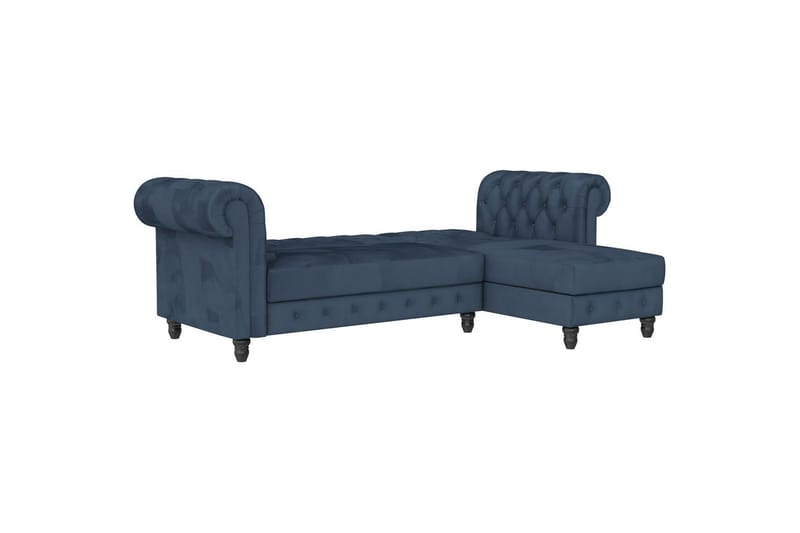 Bäddsoffa Felix 241x154x83 cm, Blå, Sammet/Trä/Metall - 241x154x83 cm, Blå, Sammet/Trä/Metall - Möbler - Vardagsrum - Bäddsoffor