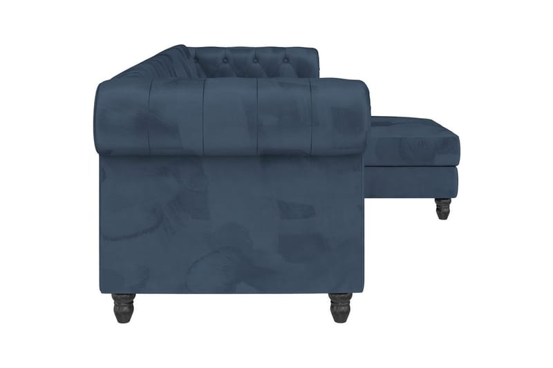 Bäddsoffa Felix 241x154x83 cm, Blå, Sammet/Trä/Metall - 241x154x83 cm, Blå, Sammet/Trä/Metall - Möbler - Vardagsrum - Bäddsoffor