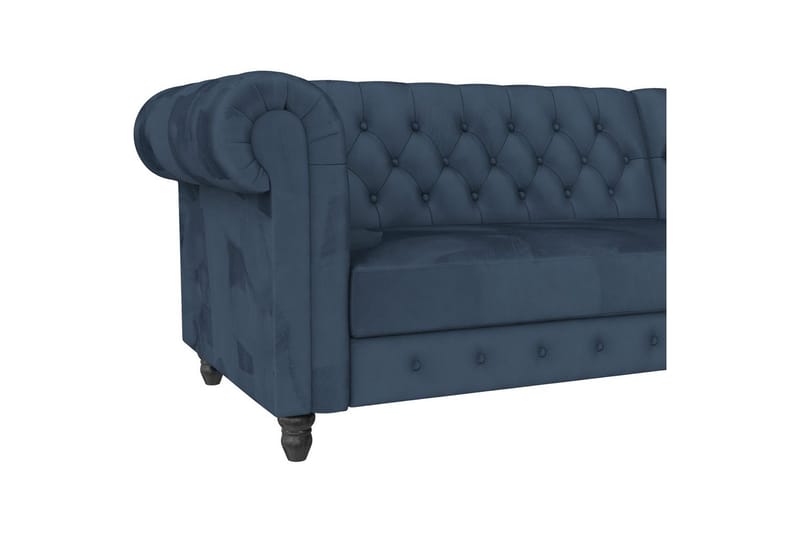 Bäddsoffa Felix 241x154x83 cm, Blå, Sammet/Trä/Metall - 241x154x83 cm, Blå, Sammet/Trä/Metall - Möbler - Vardagsrum - Bäddsoffor