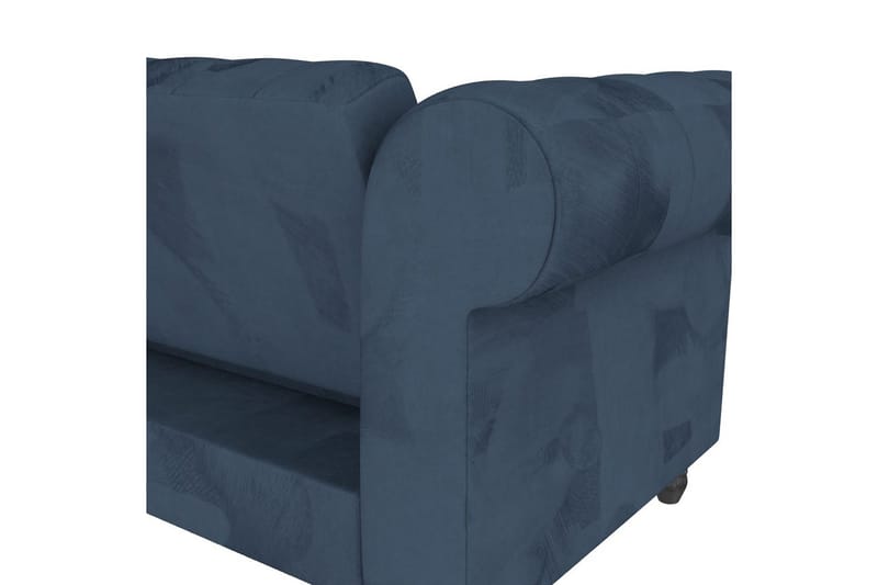 Bäddsoffa Felix 241x154x83 cm, Blå, Sammet/Trä/Metall - 241x154x83 cm, Blå, Sammet/Trä/Metall - Möbler - Vardagsrum - Bäddsoffor