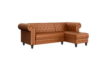 241x154x83 cm, Cognac, PU/trä/metall