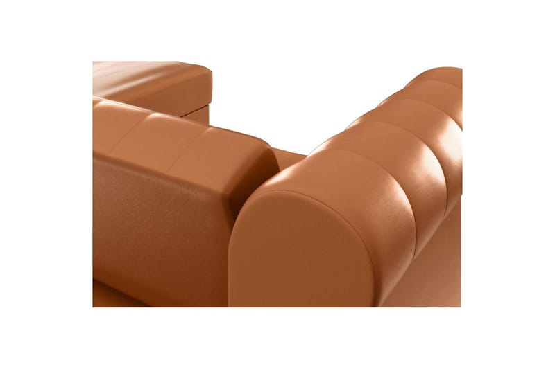 Bäddsoffa Felix 241x154x83 cm, Cognac, PU/trä/metall - 241x154x83 cm, Cognac, PU/trä/metall - Möbler - Vardagsrum - Bäddsoffor