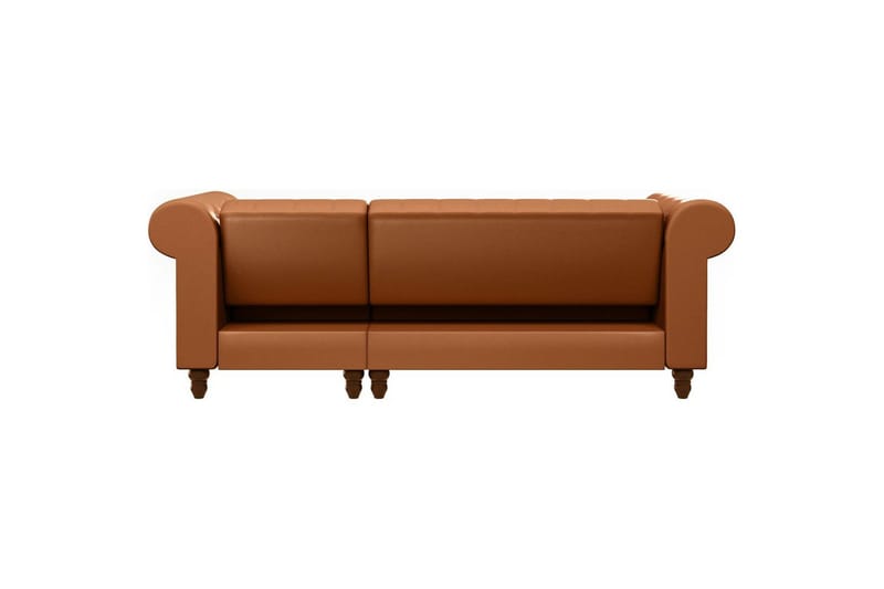Bäddsoffa Felix 241x154x83 cm, Cognac, PU/trä/metall - 241x154x83 cm, Cognac, PU/trä/metall - Möbler - Vardagsrum - Bäddsoffor