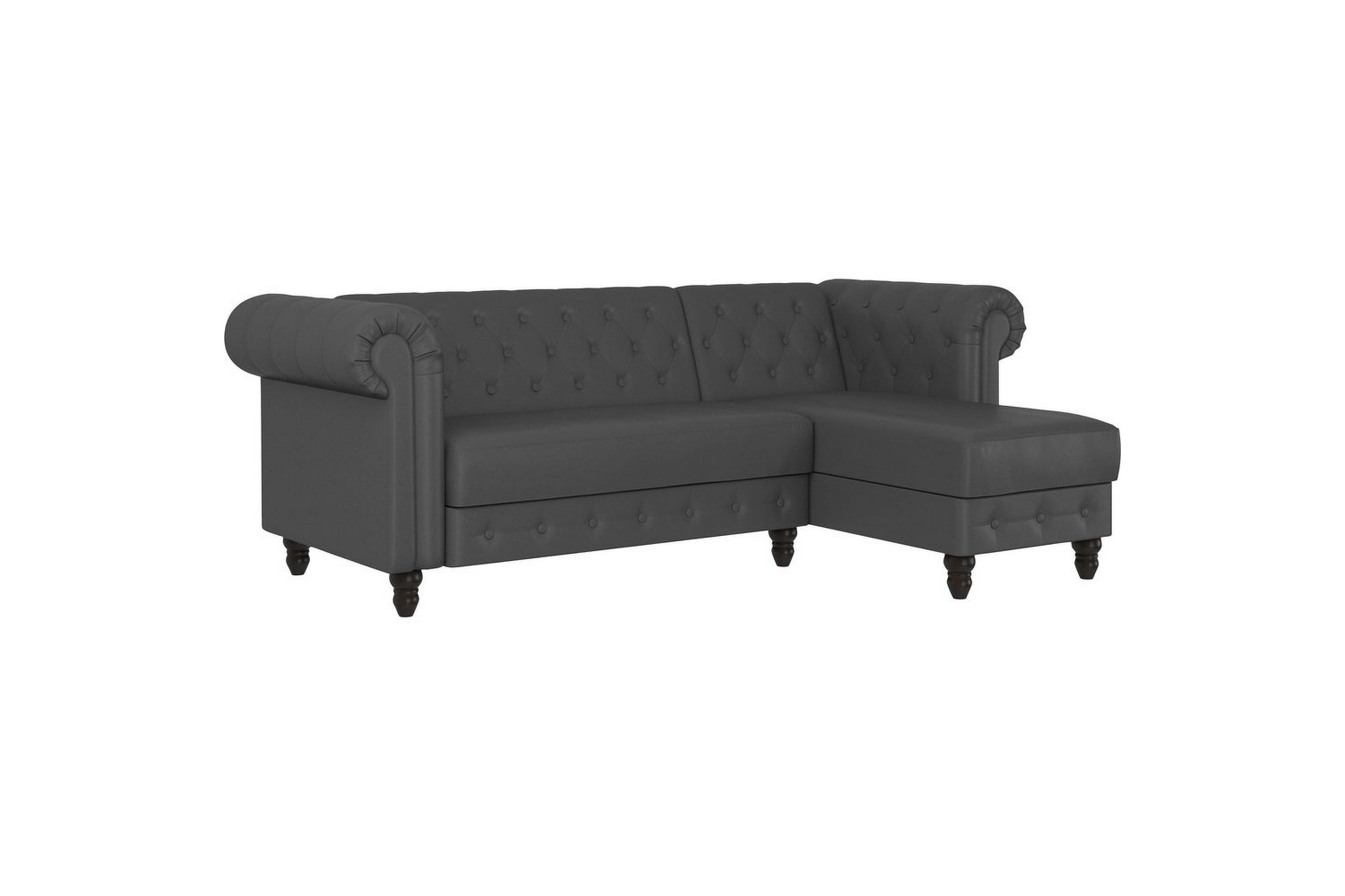 bäddsoffa felix 241x154x83 cm, grå, pu/trä/metall - 241x154x83 cm, grå, pu/trä/metall