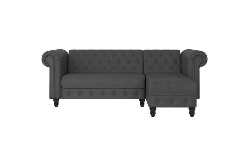 Bäddsoffa Felix 241x154x83 cm, Grå, PU/trä/metall - 241x154x83 cm, Grå, PU/trä/metall - Möbler - Vardagsrum - Bäddsoffor