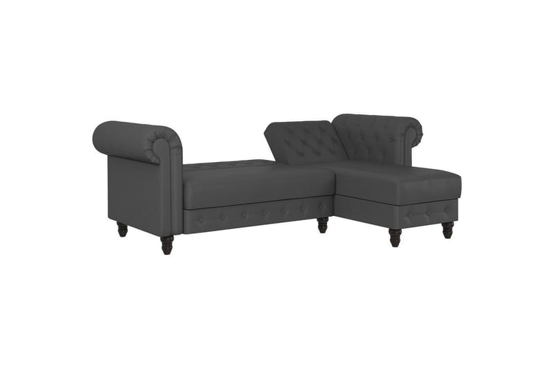Bäddsoffa Felix 241x154x83 cm, Grå, PU/trä/metall - 241x154x83 cm, Grå, PU/trä/metall - Möbler - Vardagsrum - Bäddsoffor