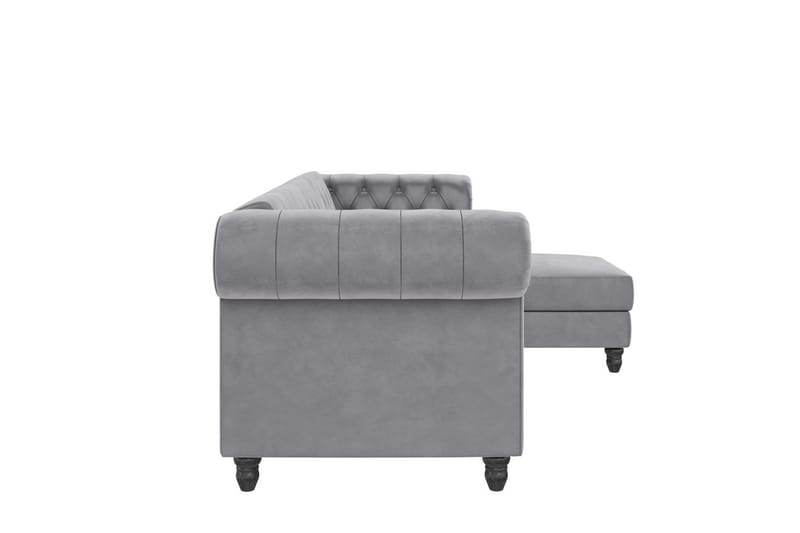 Bäddsoffa Felix 241x154x83 cm, Ljusgrå, Sammet - 241x154x83 cm, Ljusgrå, Sammet - Möbler - Vardagsrum - Bäddsoffor