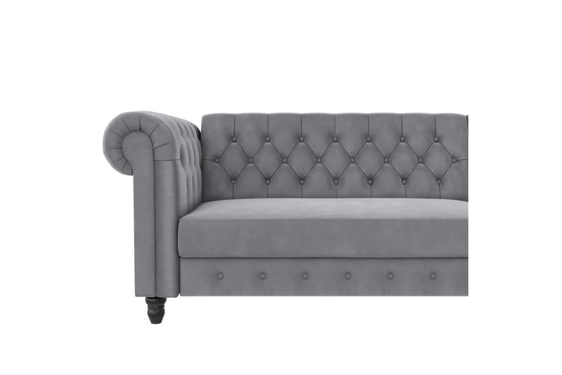 Bäddsoffa Felix 241x154x83 cm, Ljusgrå, Sammet - 241x154x83 cm, Ljusgrå, Sammet - Möbler - Vardagsrum - Bäddsoffor