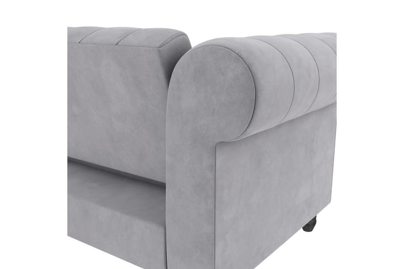 Bäddsoffa Felix 241x154x83 cm, Ljusgrå, Sammet - 241x154x83 cm, Ljusgrå, Sammet - Möbler - Vardagsrum - Bäddsoffor
