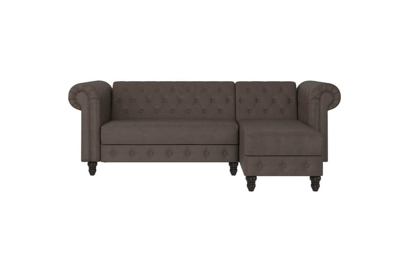 Bäddsoffa Felix 241x154x83 cm, Mörkbrun, Mikrofiber/Trä/Metall - 241x154x83 cm, Mörkbrun, Mikrofiber/Trä/Metall - Möbler - Vardagsrum - Bäddsoffor