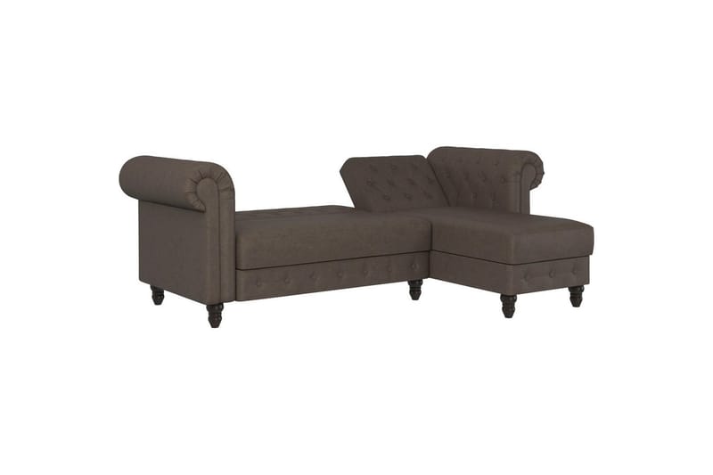 Bäddsoffa Felix 241x154x83 cm, Mörkbrun, Mikrofiber/Trä/Metall - 241x154x83 cm, Mörkbrun, Mikrofiber/Trä/Metall - Möbler - Vardagsrum - Bäddsoffor