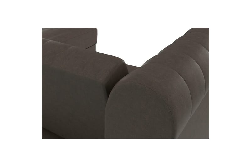 Bäddsoffa Felix 241x154x83 cm, Mörkbrun, Mikrofiber/Trä/Metall - 241x154x83 cm, Mörkbrun, Mikrofiber/Trä/Metall - Möbler - Vardagsrum - Bäddsoffor