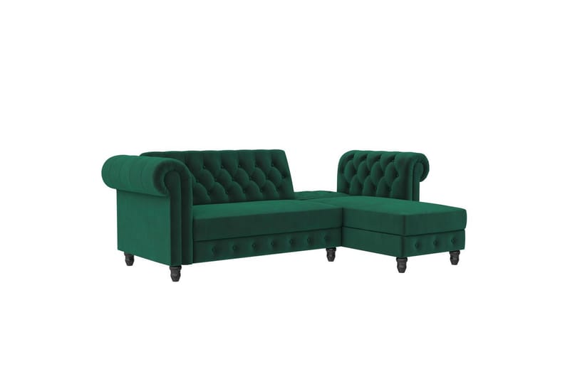 Bäddsoffa Felix 241x154x83 cm, Mörkgrön, Sammet - 241x154x83 cm, Mörkgrön, Sammet - Möbler - Vardagsrum - Bäddsoffor