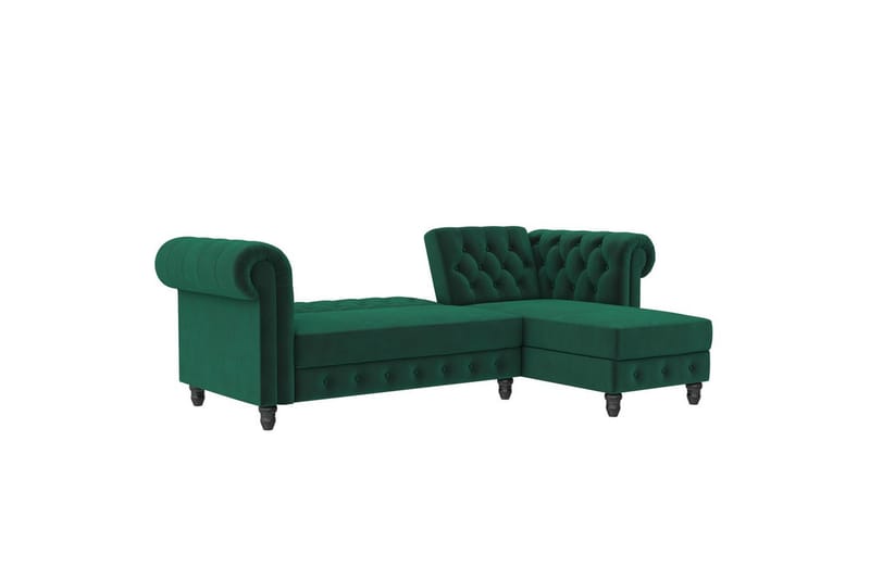 Bäddsoffa Felix 241x154x83 cm, Mörkgrön, Sammet - 241x154x83 cm, Mörkgrön, Sammet - Möbler - Vardagsrum - Bäddsoffor