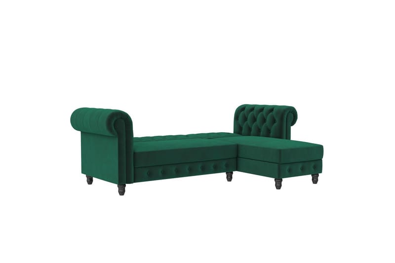 Bäddsoffa Felix 241x154x83 cm, Mörkgrön, Sammet - 241x154x83 cm, Mörkgrön, Sammet - Möbler - Vardagsrum - Bäddsoffor