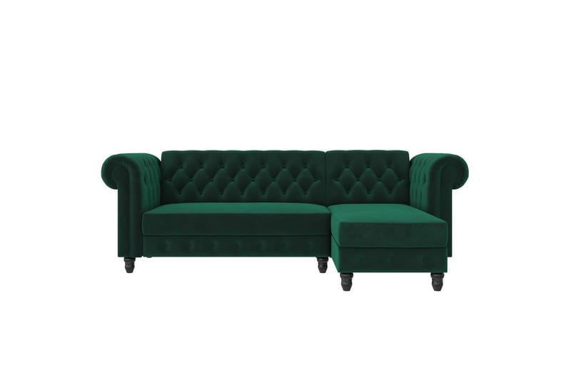 Bäddsoffa Felix 241x154x83 cm, Mörkgrön, Sammet - 241x154x83 cm, Mörkgrön, Sammet - Möbler - Vardagsrum - Bäddsoffor