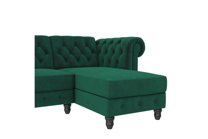 Bäddsoffa Felix 241x154x83 cm, Mörkgrön, Sammet - 241x154x83 cm, Mörkgrön, Sammet - Möbler - Vardagsrum - Bäddsoffor