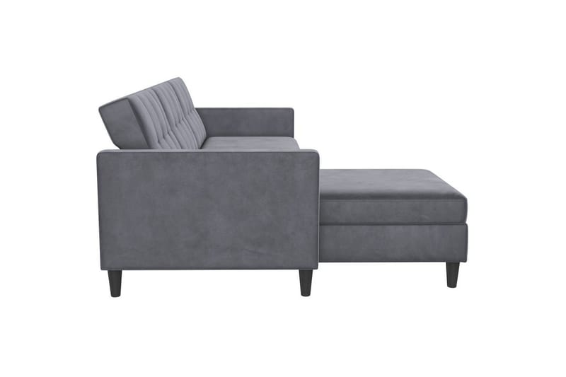 Bäddsoffa Hartford 213x153x82 cm, Antracit, Sammet - 213x153x82 cm, Antracit, Sammet - Möbler - Vardagsrum - Bäddsoffor